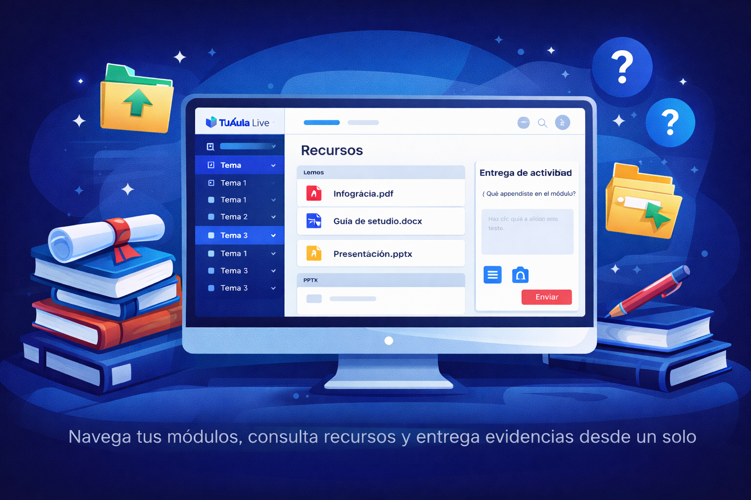 Vista de la plataforma TuAula Live